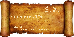 Sluka Miklós névjegykártya