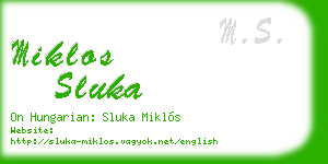 miklos sluka business card